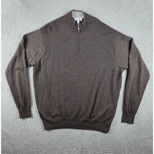 Peter Millar Mens 2XL Brown Pullover Golf Sweatshirt Merino Wool Blend